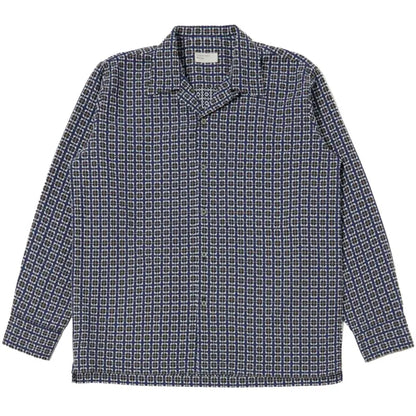 Universal Works L/S Camp Shirt Oscar Cotton Navy
